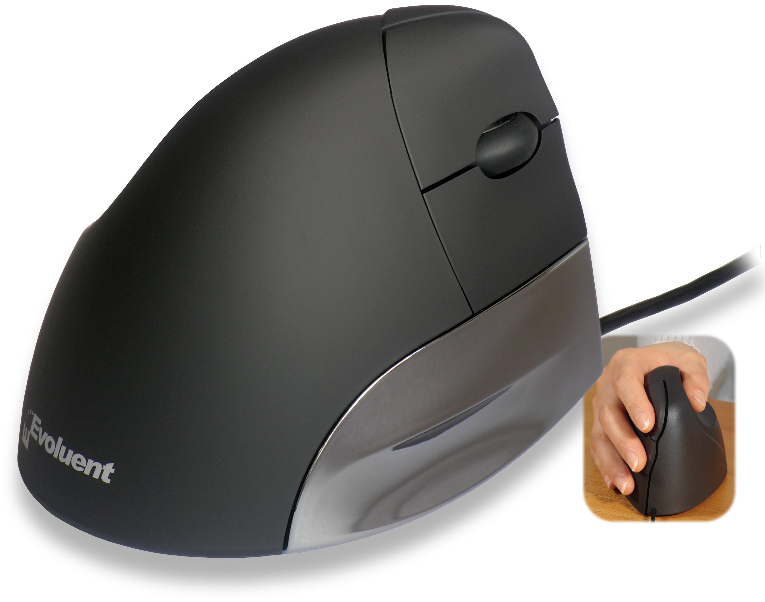 Evoluent VMSR, Ergonomische vertikale USB-Maus, Rechtshänder Standard Evoluent VMSR, Ergonomische vertikale USB-Maus, Rechtshänder Standard